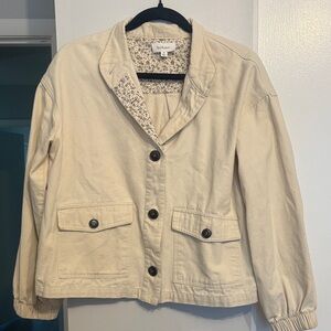 Bohme Tan Utility Jacket with Floral Lining